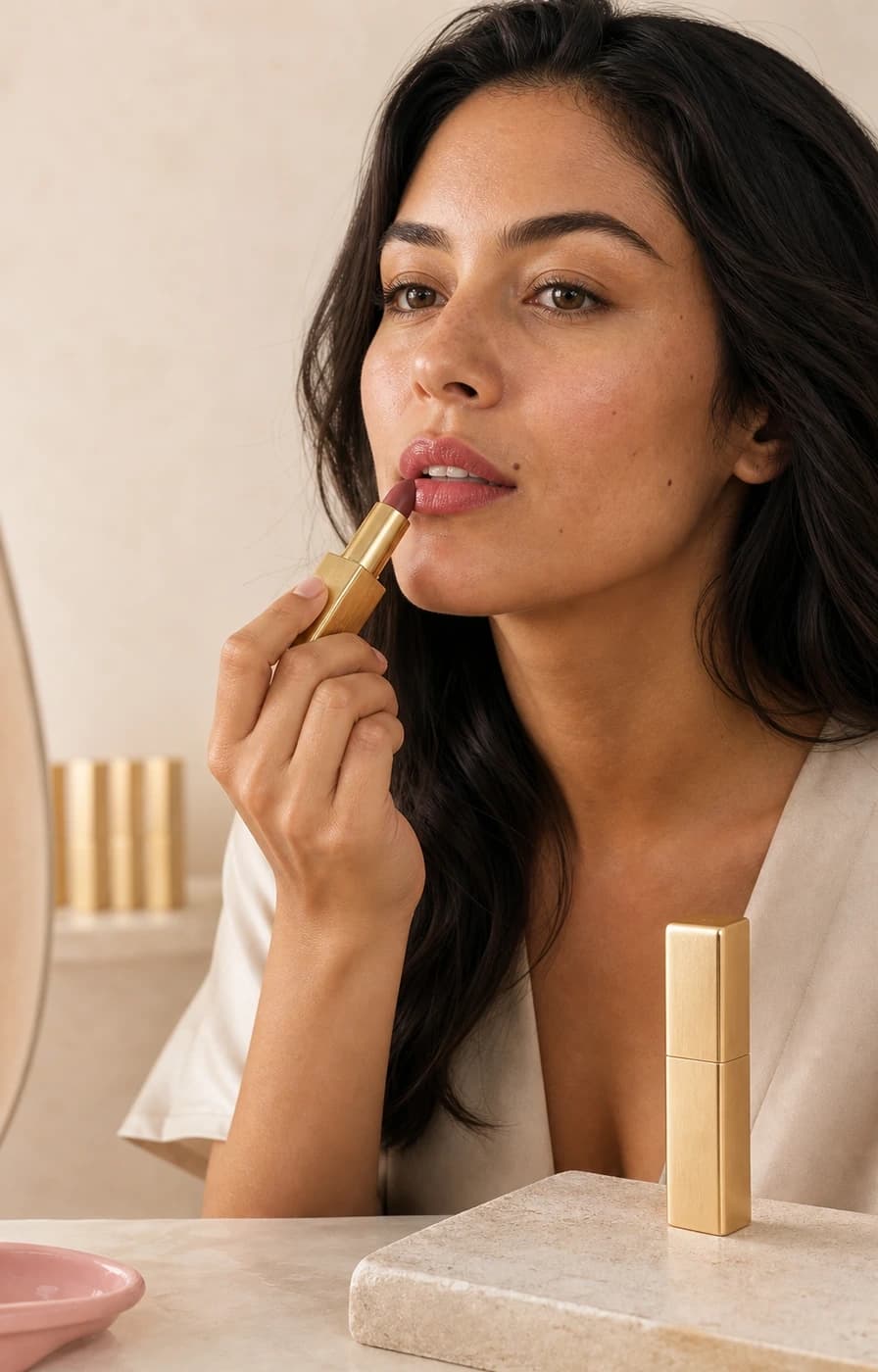 Labial — Éclat, aplicación editorial en modelo